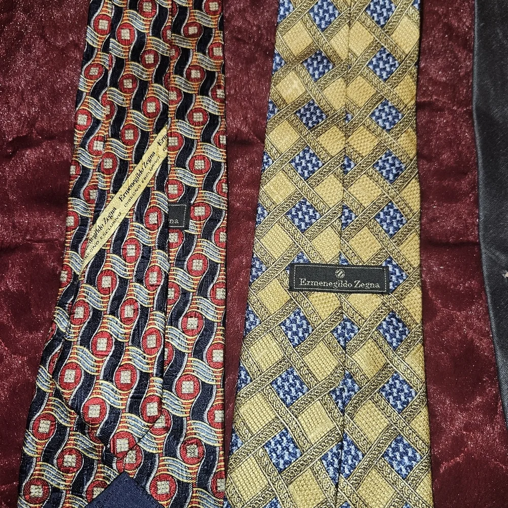 Lot Of 9 Designer Men Neck Ties YSL Ermenegildo Zegna Givenchy Oscar de la Renta